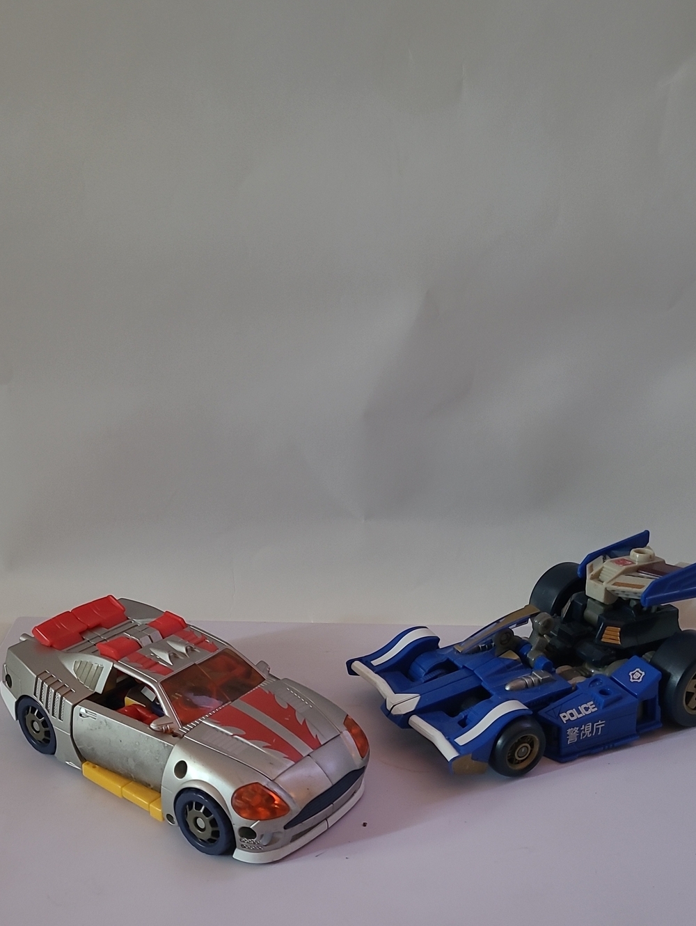 Blue and Silver Kids Racing Car Toy Set - Die-Cast Style
